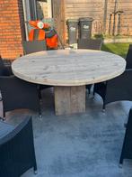 Ronde 6-persoons steigerhout tafel ca. 155cm doorsnede, Tuin en Terras, Tuintafels, Ophalen, Nieuw, Rond, Hout