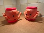 2 Leuke Plastic Bekers, Ophalen of Verzenden, Gebruikt