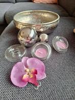 Zilveren schaal met decoratie, Huis en Inrichting, Ophalen of Verzenden, Zo goed als nieuw, Overige materialen, Minder dan 25 cm