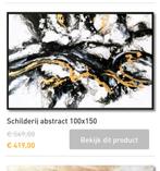 Abstract schilderij zwart wit goud, Ophalen