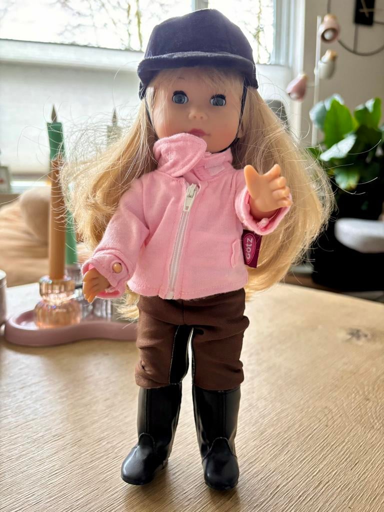 Götz paardrij pop (paard ook te koop), Kinderen en Baby's, Ophalen of Verzenden, Zo goed als nieuw