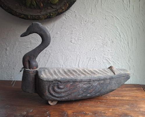 Oude nepalese grote houten spicebox eend 🦆van Hoffz., Antiek en Kunst, Kunst | Niet-Westerse kunst, Ophalen of Verzenden