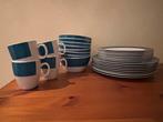 Camping servies melamine blauw/wit TEUN, Ophalen of Verzenden