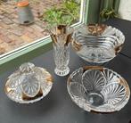 Kristallen servies met gouden details.., Ophalen of Verzenden