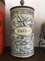 Groot Antiek blik Suiker decor zwiebelmuster uit begin 1900, Antiek en Kunst, Ophalen of Verzenden