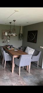 Eetkamerbank met 3 eetkamerstoelen, Huis en Inrichting, Stoelen, Gebruikt, Drie, Ophalen of Verzenden, Landelijk