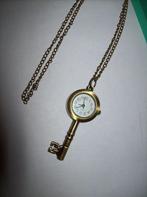 Ketting Goudkleur Mooie  Sleutel Horloge Hanger, Overige materialen, Verstelbaar, Verzenden, Nieuw