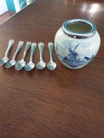 Delfts Blauw lepelvaasje met Lepeltjes, Antiek en Kunst, Ophalen of Verzenden