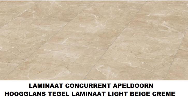 Hoogglans Tegel laminaat Light D2911 Creme 80cm X 40cm, Huis en Inrichting, Stoffering | Vloerbedekking, Nieuw, Laminaat, Wit