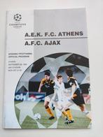 AEK Athene - AJAX Officieel Programma 28-9-1994, Verzenden, Ajax