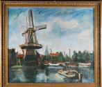 Piet van Wijngaerdt 1873-1964. Spaarne te Haarlem met molen, Antiek en Kunst, Verzenden