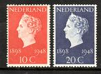 Nvph 504-505 jubileumzegels 1948 postfris, Postzegels en Munten, Postzegels | Nederland, Verzenden, Na 1940, Postfris