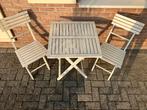 Houten bistroset inklapbare tafel en 2 stoelen als nieuw, Tuin en Terras, 2 zitplaatsen, Ophalen of Verzenden, Zo goed als nieuw