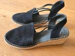 Toni Pons Espadrilles Hak Zwart Fluweel Mt 40 zgan, Zwart, Ophalen of Verzenden, Zo goed als nieuw, Espadrilles of Moccasins
