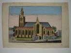 Rotterdam, Laurenskerk, met spits vóór het jaar 1621, Antiek en Kunst, Kunst | Etsen en Gravures, Ophalen of Verzenden