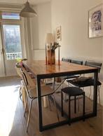Wooden metal dining table, Huis en Inrichting, Tafels | Eettafels, Ophalen, 50 tot 100 cm, Zo goed als nieuw, Vijf personen of meer