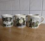 Drie vintage mokken bekers zeppelin trein vikingschip Japan, Huis en Inrichting, Gebruikt, Ophalen of Verzenden, Overige stijlen