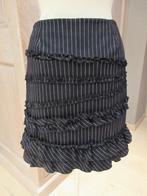 Nieuwe InWear rok met krijtstreep en ruches, mt 36/38, Inwear, Verzenden, Nieuw, Zwart
