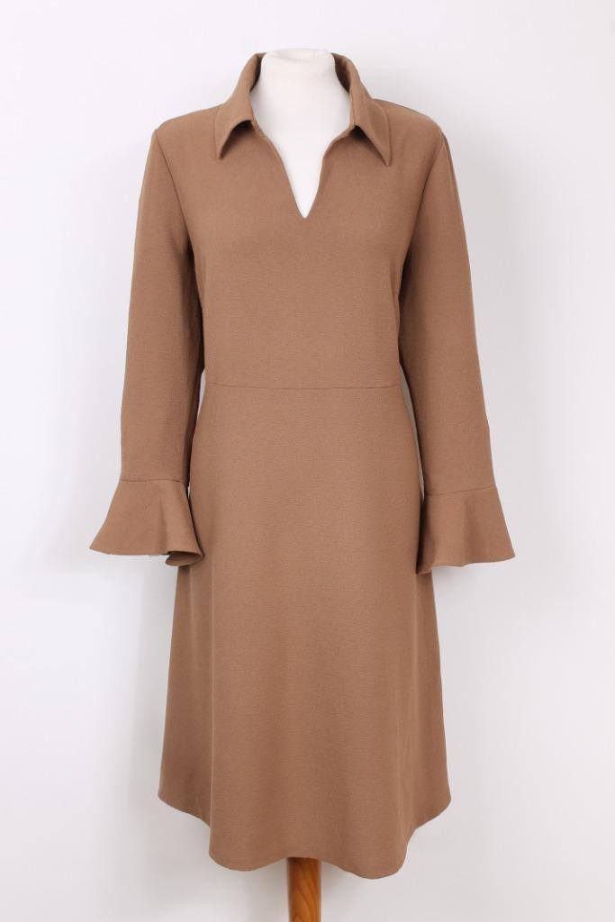 Herfst! Jurk van CAROLINE BISS maat 42, Kleding | Dames, Jurken, Zo goed als nieuw, Maat 42/44 (L), Bruin, Knielengte, Verzenden