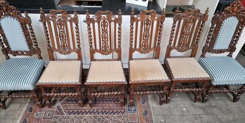 Mechelse/ victoriaanse kurkentrekker stoelen 7 stuks, Antiek en Kunst, Antiek | Meubels | Stoelen en Banken, Ophalen