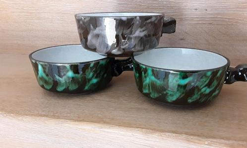 3 Vintage soepkommen, aardewerk, Huis en Inrichting, Keuken | Servies, Zo goed als nieuw, Kom(men), Overige stijlen, Aardewerk