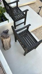 3 teakhouten tuinstoelen, Ophalen, Gebruikt