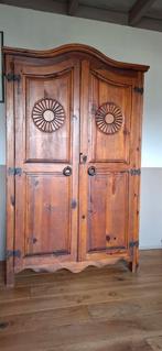 Grenen houten kast met deuren en lade, Ophalen, Gebruikt, 100 tot 150 cm, Grenenhout