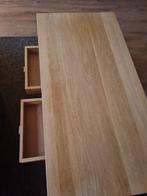 Te koop, blank eiken salontafel met 2 lades, Ophalen, Gebruikt, 100 tot 150 cm, Eikenhout