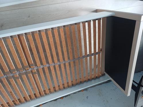 Eenpersoonsbed, Huis en Inrichting, Slaapkamer | Bedden, Gebruikt, Eenpersoons, 90 cm, 220 cm, Hout, Zwart, Verstelbaar, Ophalen