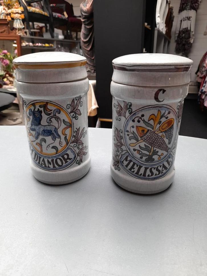 2 x antieke voorraad potten, Antiek en Kunst, Antiek | Keramiek en Aardewerk, Ophalen of Verzenden