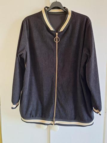 Bomberjack zwart ribstof met bies NIET gedragen mt 48-50 beschikbaar voor biedingen