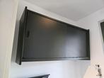 Zwarte vintage wandkast / hangkast –Mid century modern stijl, Ophalen, Minder dan 150 cm, Minder dan 100 cm, 25 tot 50 cm