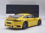 1:18 Porsche 992 Turbo S Sport Design geel 2021 Minichamps, Minichamps, Auto, Nieuw, Ophalen of Verzenden