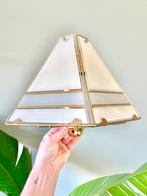 Vintage glazen gouden wandlamp muurlamp, Huis en Inrichting, Lampen | Wandlampen, Ophalen of Verzenden, Gebruikt