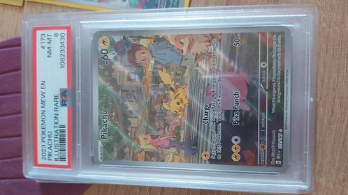 Pikachu illu rare #173 MEW 151 PSA8, Hobby en Vrije tijd, Verzamelkaartspellen | Pokémon, Zo goed als nieuw, Ophalen of Verzenden
