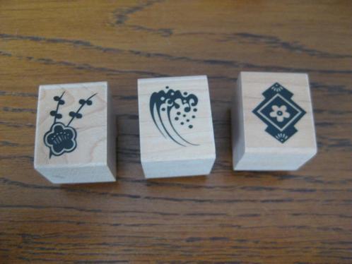 Japanse en Chinese stempels / sakura lampion bloem etc, Hobby en Vrije tijd, Stempelen, Zo goed als nieuw, Houten stempel, Ophalen