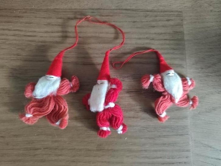 Oude handgemaakte Kabouter Kerstboom Ornamenten Wol Vilt, Diversen, Kerst, Gebruikt, Ophalen of Verzenden