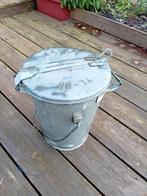 Oude Zinken Vuilnisbak, Huis en Inrichting, Woonaccessoires | Prullenbakken, Ophalen, Gebruikt, 40 liter of meer, Metaal