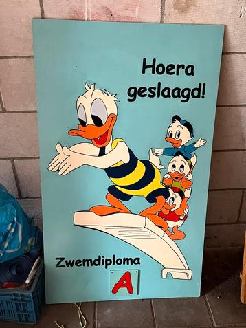 Te koop leuke felicitatie zwemdiploma bord voor A,B en C beschikbaar voor biedingen