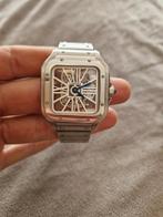Cartier Santos Skeleton horloge, Overige merken, Staal, Staal, Polshorloge