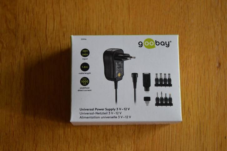 Goobay universal power supply 3v - 12v, Computers en Software, Laptop-opladers, Nieuw, Ophalen of Verzenden