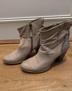 Leuke leren enkellaarsjes van Mjus - taupe/beige/zilver /, Ophalen, Zo goed als nieuw