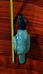 Vintage beeld vogel Turquoise  keramiek, Ophalen of Verzenden, Dier, Zo goed als nieuw