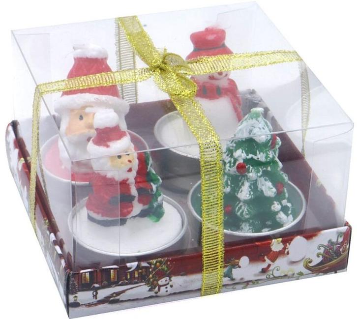 PARTIJ KERSTKAARSJES SET VAN 4 STUKS , Diversen, Kerst, Nieuw, Ophalen of Verzenden