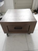 Bijzet tafel 2x bruin  en licht beige, Huis en Inrichting, Tafels | Salontafels, Ophalen, Gebruikt, 50 tot 100 cm, Vierkant