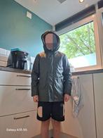 Legergroene regenjas HEMA maat 134-140 rits en knoopjes, Ophalen of Verzenden, Gebruikt, Regenjas, Kinderen