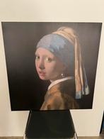 Meisje met de parel Canva 80x80cm, Huis en Inrichting, Woonaccessoires | Schilderijen, Tekeningen en Foto's, Ophalen of Verzenden