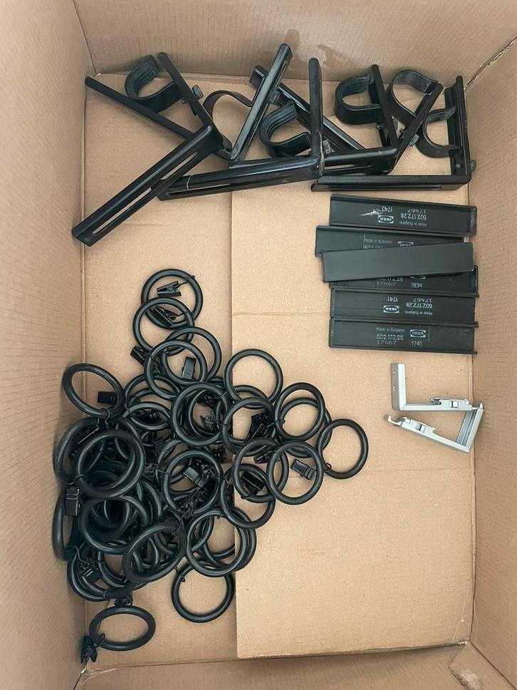 Wandhaken gordijnringen met haakjes Ikea Syrlig Betydlig, Huis en Inrichting, Stoffering | Gordijnen en Lamellen, Gebruikt, 200 cm of meer