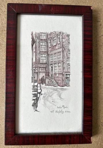 Anton Pieck 2x ingelijste schilderijen Amsterdam  beschikbaar voor biedingen