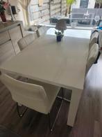Eettafel wit, Huis en Inrichting, Complete eetkamers, Ophalen, Zo goed als nieuw, 4 tot 6 stoelen